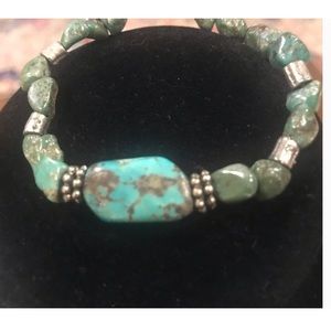 Turquoise and silver bracelet